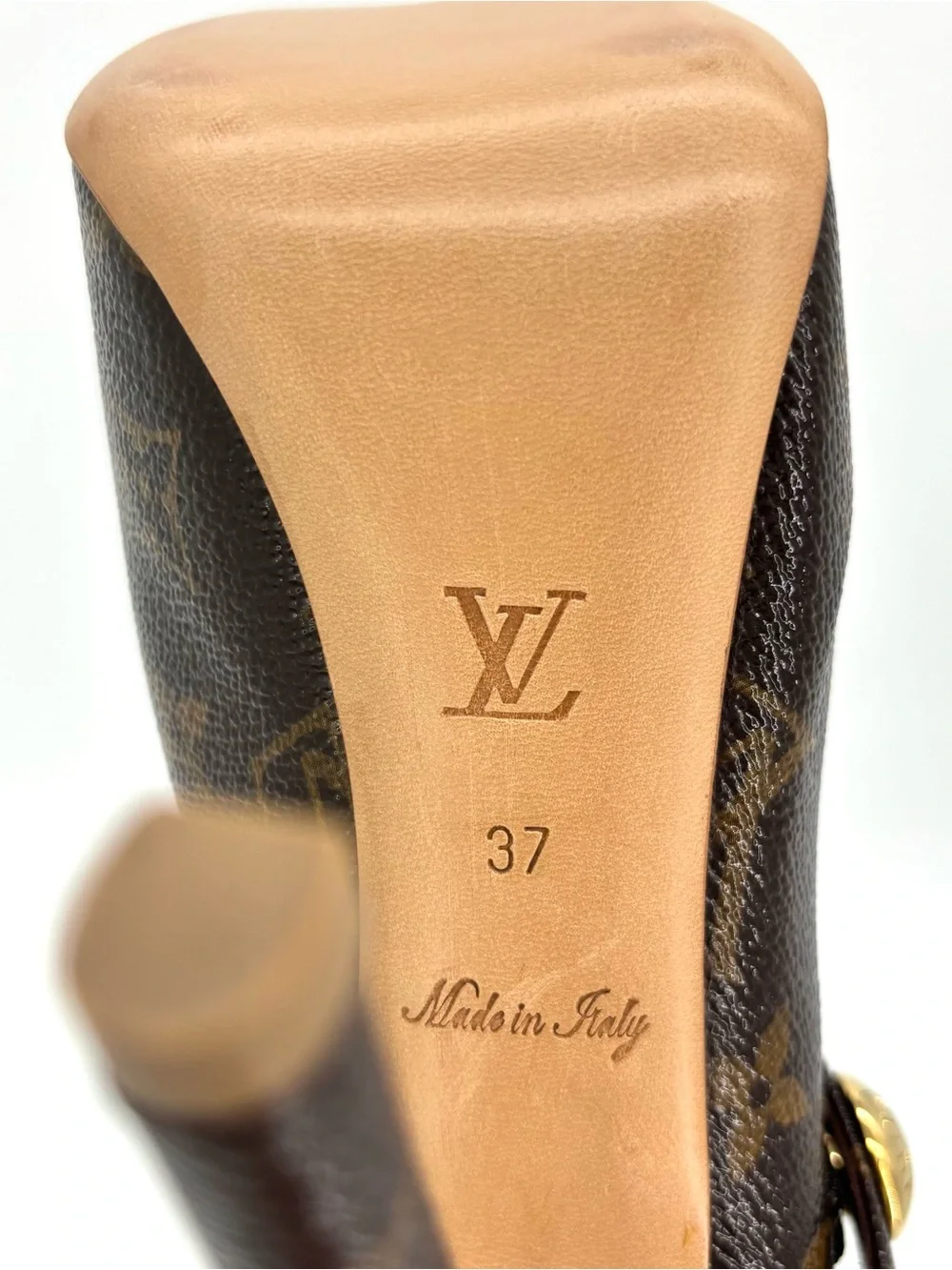 Louis Vuitton Ritual Fetish LV Monogram Maryjane Platform Peep Toe Pumps 37
